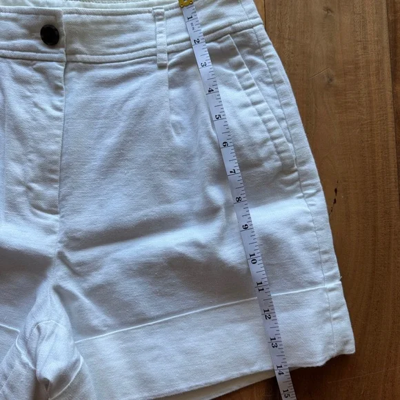 J. Crew White High-Waist Tailored Linen-Blend Shorts - Picture 4 of 6